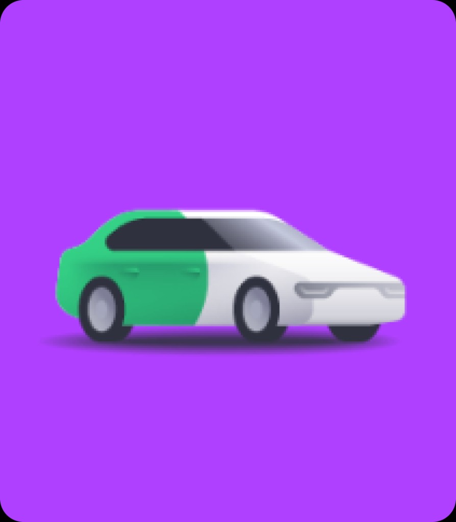 Car representing ride-hailing and transport
